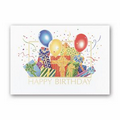 Birthday Bash Birthday Card - Gold Lined White Fastick  Envelope